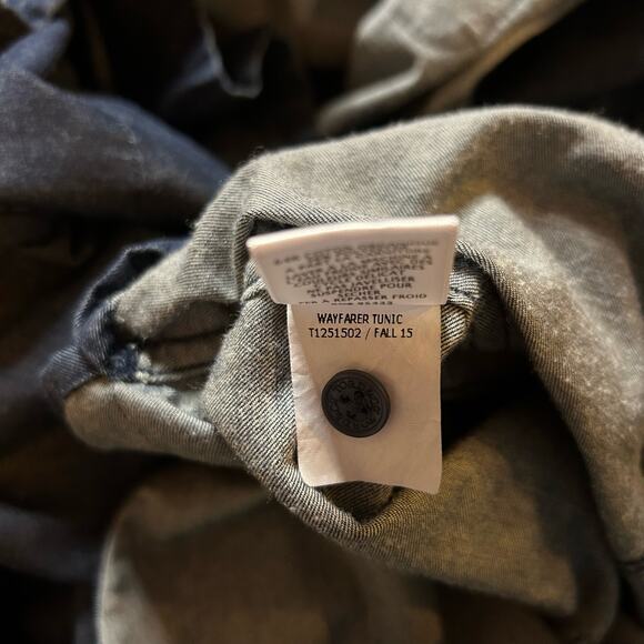 Toad & Co Wayfarer Chambray Blue Denim Button Tunic Top Sz Medium Boho Granola - Picture 5 of 7